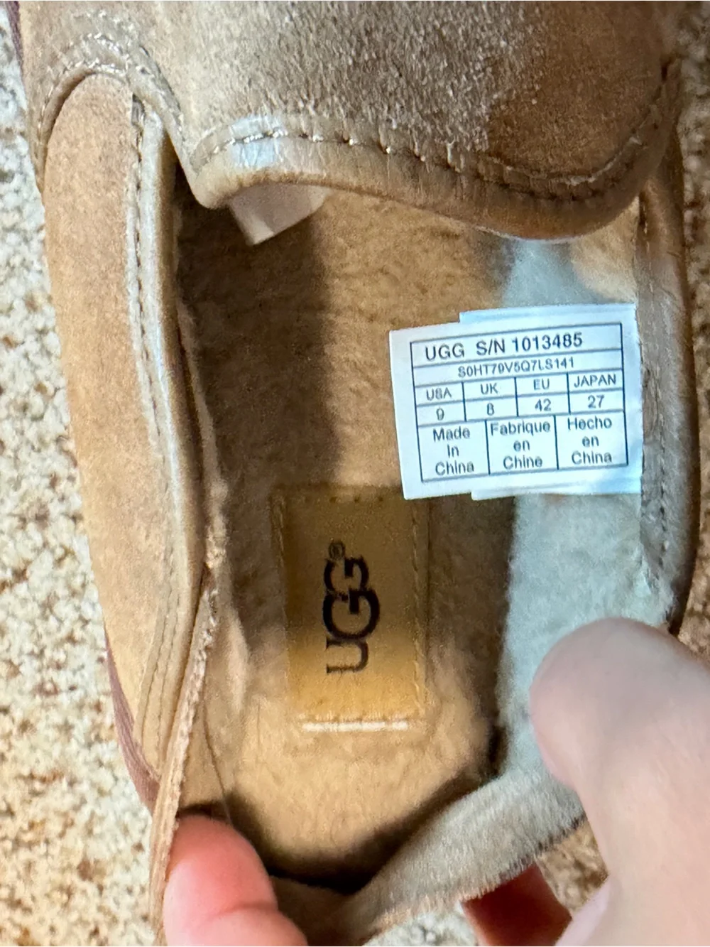 UGG Cooke Men 9 Chestnut Suede Slip On Slippers Loafers 1013485 Collapsible Heel